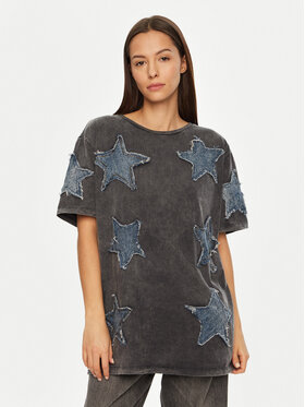 One Teaspoon One Teaspoon Футболка Denim Star 26858 Сірий Relaxed Fit