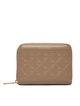Calvin Klein Geldbörse Calvin Klein Emblem Aop Embossed Zip Around LV04F1081G Beige