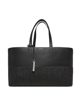 Calvin Klein Kabelka Calvin Klein Ck Mixmedia Shopper_Raffia K60K613167 Čierna