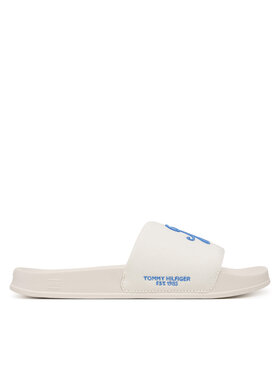 Tommy Hilfiger Natikače Tommy Hilfiger Logo Embroidery Canvas Pool Slides FM0FM05858 Bijela