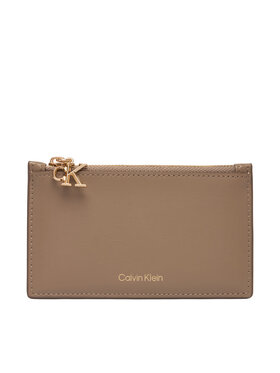 Calvin Klein Estuche para tarjetas de crédito Calvin Klein Ck Zip Cardcase 6Cc LV04F1076G Beis