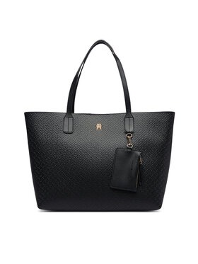 Tommy Hilfiger Geantă Tommy Hilfiger Th Icon Tote Mono AW0AW19004 Negru