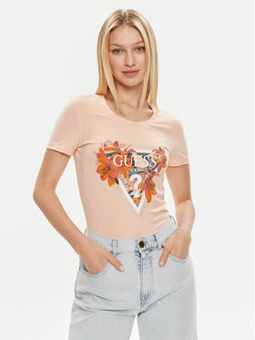 Guess Guess T-shirt Ss Cn Tropical Train W4GI62 J1314 Arancione Slim Fit