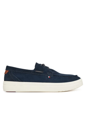 Tommy Hilfiger Īsi apavi Tommy Hilfiger Modern Light Hybrid Suede Boat S FM0FM05352 Tumši zils