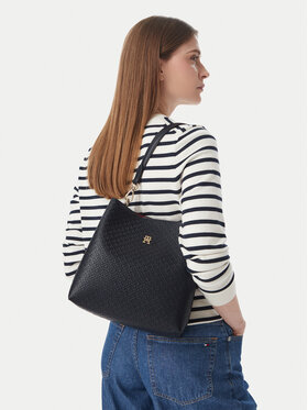 Tommy Hilfiger Τσάντα Tommy Hilfiger Th Icon Shoulder Bag Mono AW0AW19000 Σκούρο μπλε