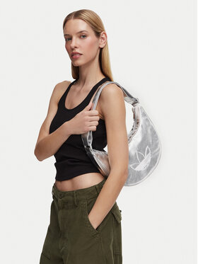 adidas Handtasche adidas Adicolor Half Crescent Bag Metallic Pu KR1562 Silberfarben