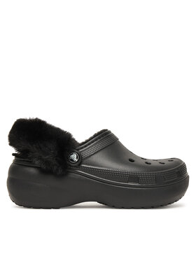 Crocs Шльопанці Crocs Classic Platform Fuzz Lined Clog 212854 Чорний