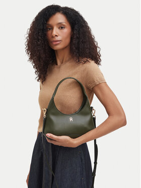 Tommy Hilfiger Soma Tommy Hilfiger Th Everyday Mini Hobo AW0AW19185 Tumši zaļa
