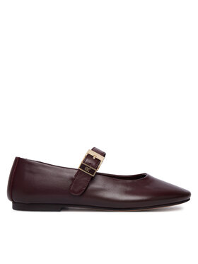 Tommy Hilfiger Ballerinas Tommy Hilfiger Buckle Leather Ballerina FW0FW09684 Braun