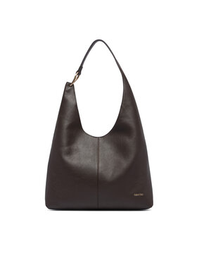 Calvin Klein Torbica Calvin Klein Slouchy Leather Md Shoulder Bag LV04F3543G Smeđa