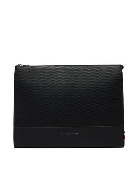 Tommy Hilfiger Nešiojamo kompiuterio dėklas Tommy Hilfiger Metal Logo Woven Laptop Sleeve AM0AM14303 Juoda