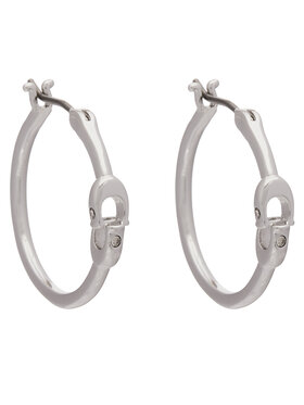 Coach Ausskari Coach Signature Hoop Earrings 37408160RHO030 Sudraba