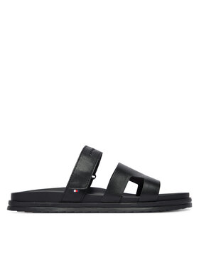 Tommy Hilfiger Šľapky Tommy Hilfiger Adjustable Premium Lth Sandal FM0FM05773 Čierna