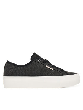Calvin Klein Snīkeri Calvin Klein Vulc Flatf Laceup Jaq Aop HW0HW03265 Melns