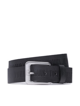 Tommy Jeans Pánský pásek Tommy Jeans Tj Heritage Leather Adj 3.5 AM0AM10908 Černá