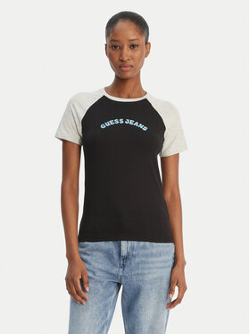 Guess Jeans Guess Jeans Футболка W6GIB0 J1314 Чорний Regular Fit