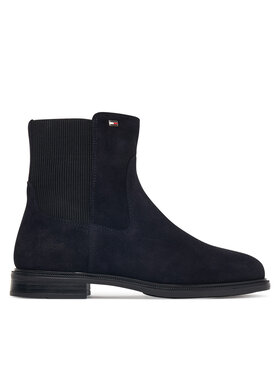 Tommy Hilfiger Μποτάκια με λάστιχο Tommy Hilfiger Enamel Flag Suede Ankle Chelsea FW0FW09575 Σκούρο μπλε