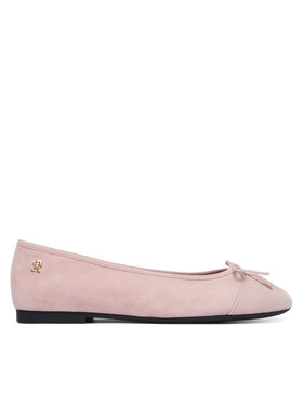 Tommy Hilfiger Balerina Tommy Hilfiger Th Monogram Suede Ballerinas FW0FW09357 Rózsaszín