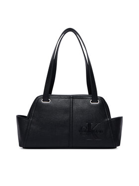 Calvin Klein Ročna torba Calvin Klein Pockets Monologo Shoulder Bag LV04F3688G Črna