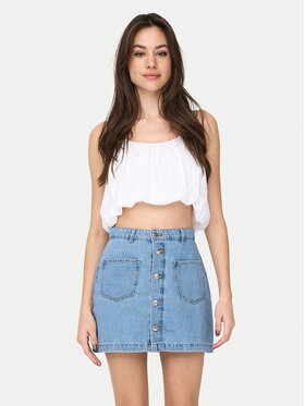 ONLY ONLY Топ Lou 15342566 Білий Cropped Fit
