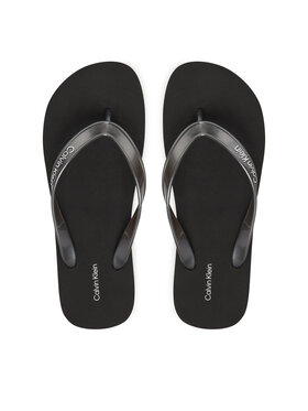Calvin Klein Čības uz pirksta Calvin Klein Flatform Flip Flop Met Tpu HW0HW03120 Melns