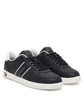 Tommy Jeans Superge Tommy Jeans Lightweight Flag Leather Court EM0EM01758 Črna