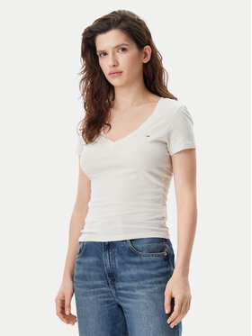Tommy Jeans Tommy Jeans T-shirt DW0DW20458 Svijetlo bež Slim Fit