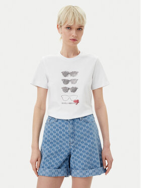 KARL LAGERFELD KARL LAGERFELD Póló A2W17103 Fehér Regular Fit