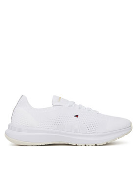 Tommy Hilfiger Sneakersy Tommy Hilfiger Th Knit Runner FW0FW08813 Biela