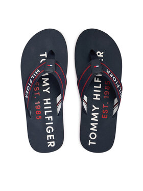 Tommy Hilfiger Zehentrenner Tommy Hilfiger Sporty Hilfiger Beach Sandal FM0FM05805 Dunkelblau
