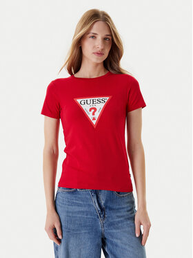Guess Jeans Guess Jeans Majica W4YI04 J1314 Rdeča Slim Fit