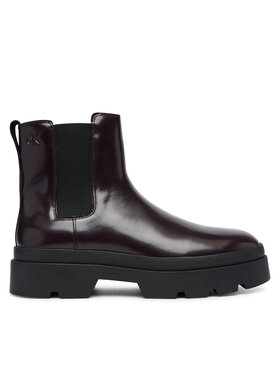 Calvin Klein Jātnieku stila puszābaki Calvin Klein Lugged Chelsea Boot Matt Lth HM0HM02445 Tumši brūna