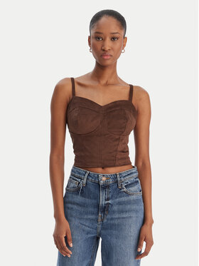 Guess Guess Top W6RH03 WJ472 Marrón Slim Fit