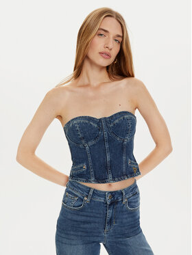 Guess Guess Топ W4PH0T D5JT1 Cиній Slim Fit