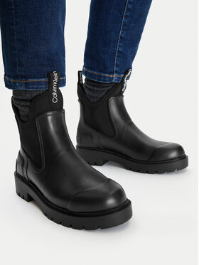 Calvin Klein Jeans Botas de agua Calvin Klein Jeans Mid Rainboot Chelsea YW0YW01034 Negro