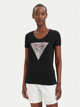 Guess Guess Футболка W6GI19 K3042 Чорний Regular Fit