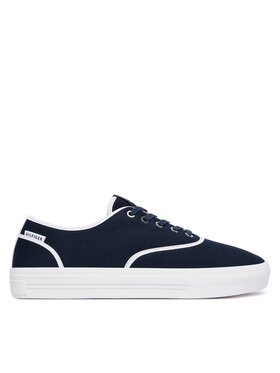 Tommy Hilfiger Sneakers aus Stoff Tommy Hilfiger Th Vulc Cup Long Lace Canvas FM0FM05874 Dunkelblau