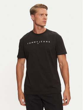Tommy Jeans Tommy Jeans Marškinėliai Linear Logo DM0DM20744 Juoda Regular Fit