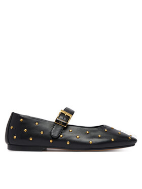 Tommy Hilfiger Balerini Tommy Hilfiger Th Buckle Leather Stud Ballerina FW0FW09541 Negru