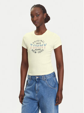 Tommy Jeans Tommy Jeans Camiseta DW0DW21421 Crema Slim Fit