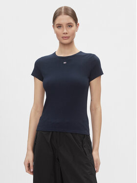 Tommy Jeans Tommy Jeans T-Shirt Essential DW0DW17383 Dunkelblau Slim Fit