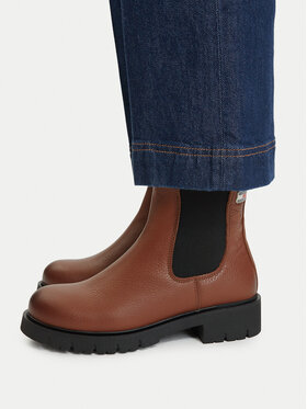 Tommy Jeans Gležnjarji Chelsea Tommy Jeans Tjw Cleated Chelsea Boots Wl EN0EN03102 Rjava