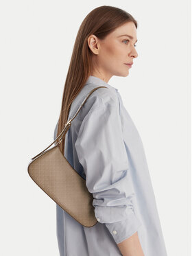 Calvin Klein Handtasche Calvin Klein Emblem Aop Small Shoulder Bag LV04F3324G Beige