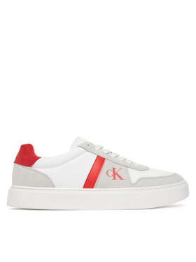Calvin Klein Sneakers Calvin Klein Mixed Texture Lace Up Cupsole Trainers YM0YM01395 Weiß