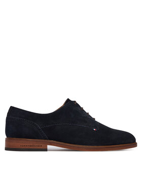 Tommy Hilfiger Cipele Tommy Hilfiger Hilfiger Suede Dress Shoe FM0FM05776 Tamnoplava