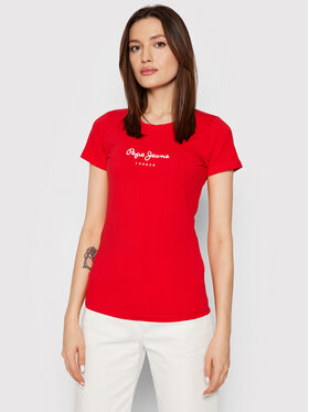 Pepe Jeans Pepe Jeans Футболка New Virginia PL505202 Червоний Slim Fit