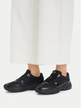 Tommy Hilfiger Sneakersy Tommy Hilfiger Modern Runner Shiny Leather FW0FW09413 Čierna