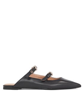 Tommy Hilfiger Šľapky Tommy Hilfiger Th Pointy Leather Mule FW0FW07722 Čierna