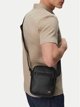 Tommy Hilfiger Crossover torbica Tommy Hilfiger Th Embossed Flag Mini Reporter AM0AM14193 Crna