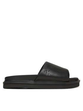 Calvin Klein Jeans Šlepetės Calvin Klein Jeans Flat Molded Slide Sandal Lth YM0YM01225 Juoda